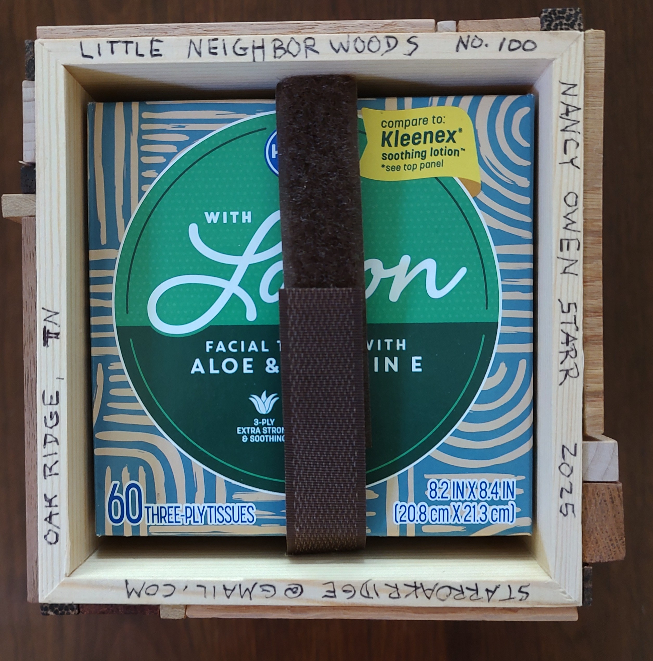 Underside of tissue box