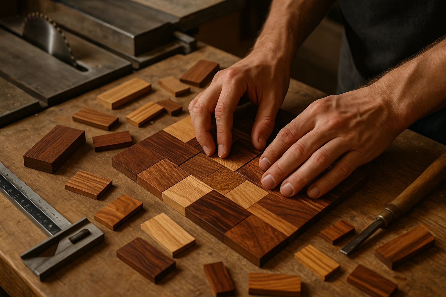 Detailed joinery of the tissue box